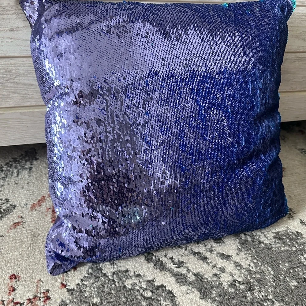 Pier 1 Imports Large Purple Sequin Sparkle Pillow EUC